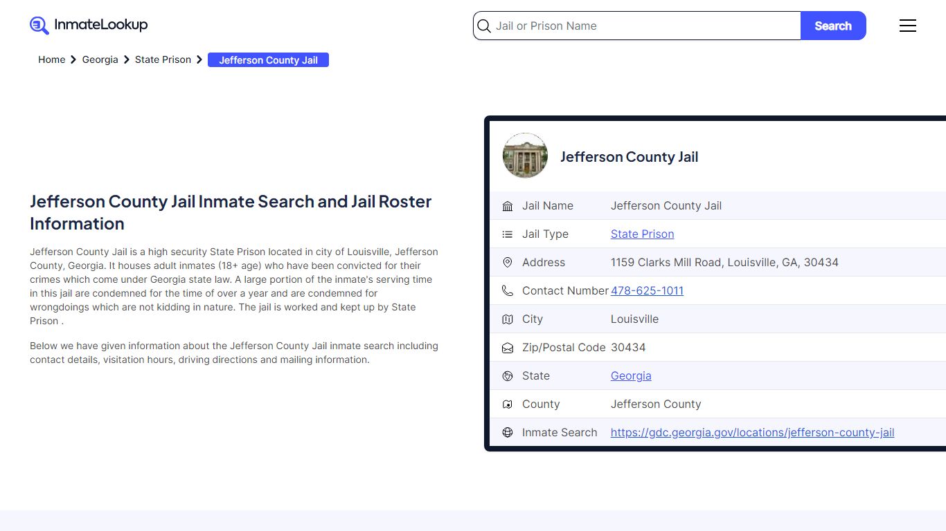 Jefferson County Jail Inmate Search - Louisville Georgia - Inmate Lookup