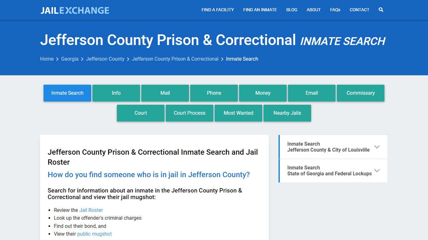 Jefferson County Prison & Correctional Inmate Search - Jail Exchange